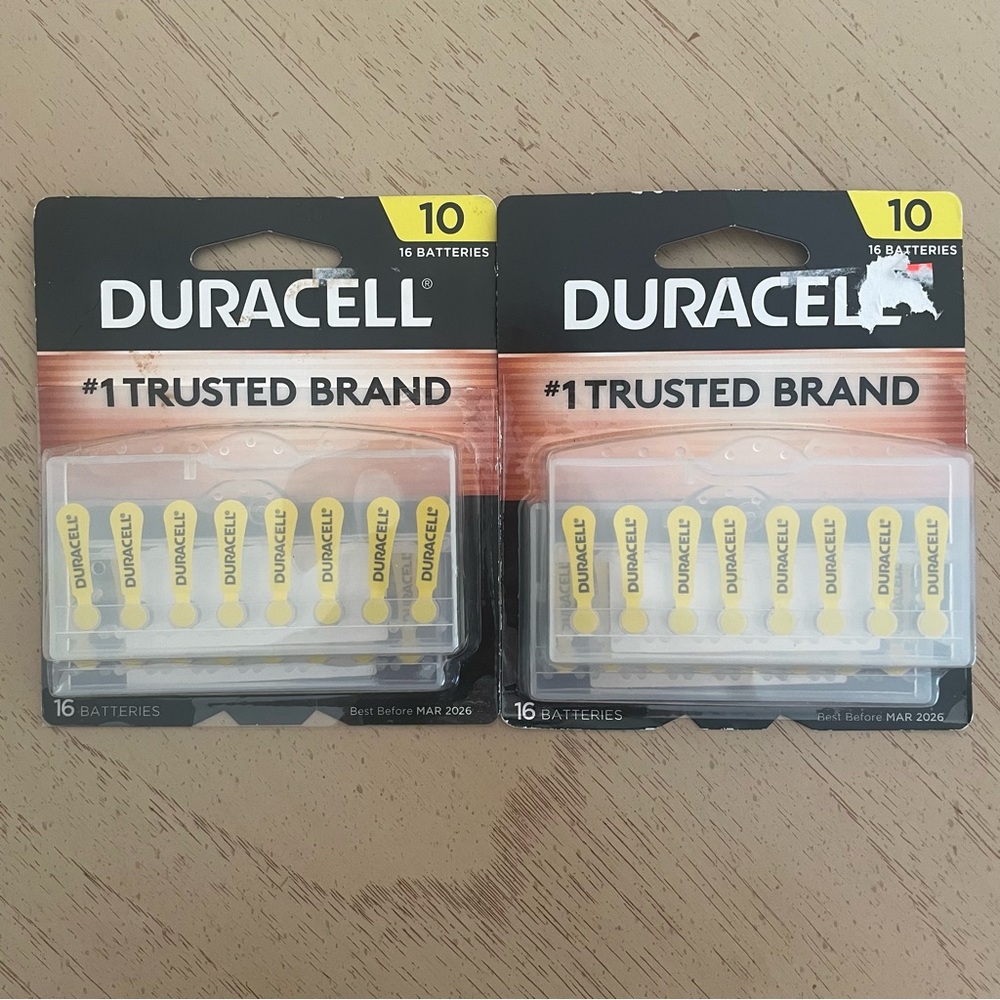 Duracell EasyTab Hearing Aid Batteries Size 10 Yellow | 16 Pack | Exp 3/2026